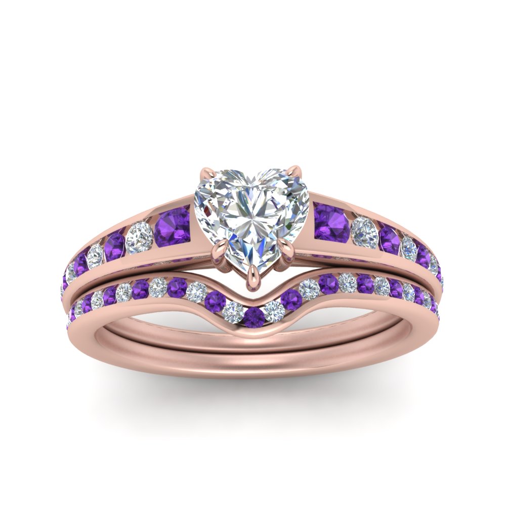heart-shaped-graduated-channel-diamond-wedding-set-with-purple-topaz-in-FD122866HTGVITO-NL-RG