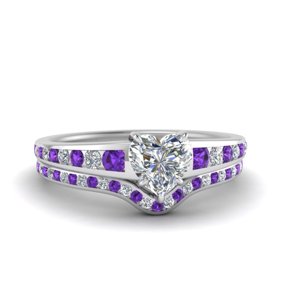 heart-shaped-graduated-channel-diamond-wedding-set-with-purple-topaz-in-FD122866HTGVITO-NL-WG