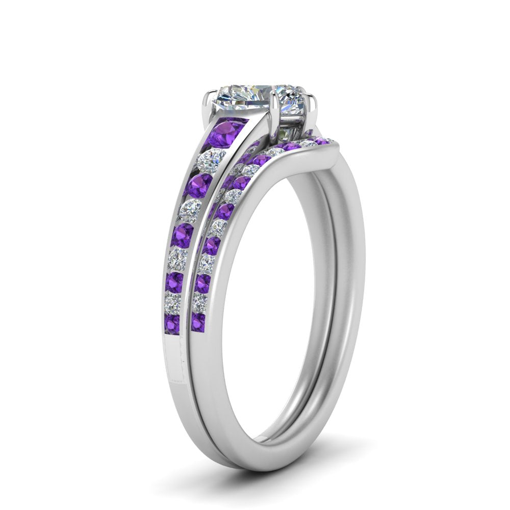 heart-shaped-graduated-channel-diamond-wedding-set-with-purple-topaz-in-FD122866HTGVITO-NL-WG