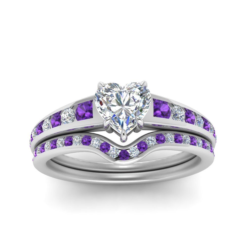 heart-shaped-graduated-channel-diamond-wedding-set-with-purple-topaz-in-FD122866HTGVITO-NL-WG