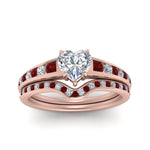 Load image into Gallery viewer, heart-shaped-graduated-channel-diamond-wedding-set-with-ruby-in-FD122866HTGRUDR-NL-RG
