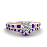 Load image into Gallery viewer, heart-shaped-graduated-channel-diamond-wedding-set-with-sapphire-in-FD122866HTGSABL-NL-RG
