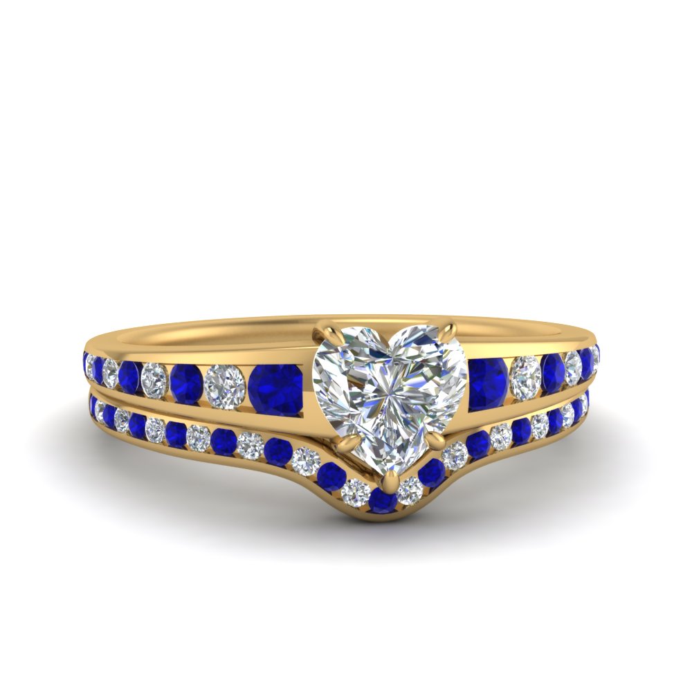 heart-shaped-graduated-channel-diamond-wedding-set-with-sapphire-in-FD122866HTGSABL-NL-YG