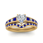 Load image into Gallery viewer, heart-shaped-graduated-channel-diamond-wedding-set-with-sapphire-in-FD122866HTGSABL-NL-YG
