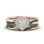 Load image into Gallery viewer, heart-shaped-halo-emerald-infinity-bridal-set-in-rose-gold-FD9212HTGEMGR-NL-RG-B2.jpg
