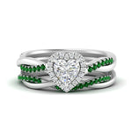 Load image into Gallery viewer, heart-shaped-halo-emerald-infinity-bridal-set-in-white-gold-FD9212HTGEMGR-NL-WG-B2.jpg