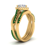 Load image into Gallery viewer, heart-shaped-halo-emerald-infinity-bridal-set-in-yellow-gold-FD9212HTGEMGR-NL-YG-B2.jpg
