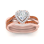 Load image into Gallery viewer, heart-shaped-halo-orange-sapphire-infinity-bridal-set-in-rose-gold-FD9212HTGSAOR-NL-RG-B2.jpg