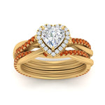 Load image into Gallery viewer, heart-shaped-halo-orange-sapphire-infinity-bridal-set-in-yellow-gold-FD9212HTGSAOR-NL-YG-B2.jpg
