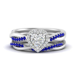 Load image into Gallery viewer, heart-shaped-halo-sapphire-infinity-bridal-set-in-white-gold-FD9212HTGSABL-NL-WG-B2.jpg
