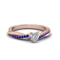 Thumbnail 5 - heart-shaped-infinity-twist-diamond-engagement-ring-with-blue-sapphire-in-14K-rose-gold-FD8253HTRGSABL-NL-RG