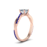 Load image into Gallery viewer, heart-shaped-infinity-twist-diamond-engagement-ring-with-blue-sapphire-in-14K-rose-gold-FD8253HTRGSABL-NL-RG
