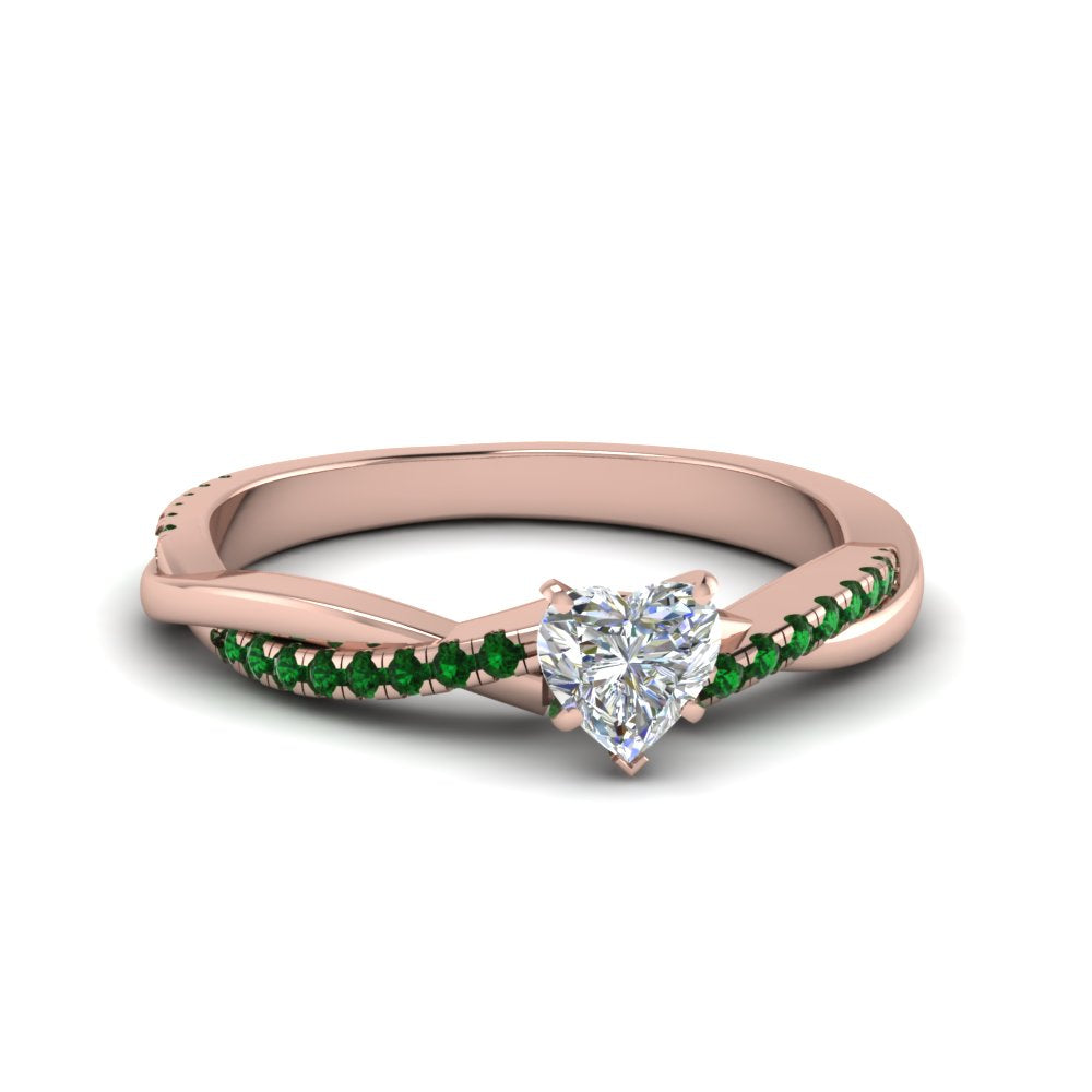 heart-shaped-infinity-twist-diamond-engagement-ring-with-emerald-in-14K-rose-gold-FD8253HTRGEMGR-NL-RG