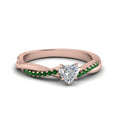 Thumbnail 14 - heart-shaped-infinity-twist-diamond-engagement-ring-with-emerald-in-14K-rose-gold-FD8253HTRGEMGR-NL-RG