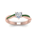 Thumbnail 15 - heart-shaped-infinity-twist-diamond-engagement-ring-with-emerald-in-14K-rose-gold-FD8253HTRGEMGR-NL-RG