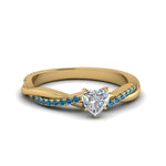 Load image into Gallery viewer, heart-shaped-infinity-twist-diamond-engagement-ring-with-ice-blue-topaz-in-14K-yellow-gold-FD8253HTRGICBLTO-NL-YG
