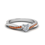 Load image into Gallery viewer, heart-shaped-infinity-twist-diamond-engagement-ring-with-orange-sapphire-in-14K-white-gold-FD8253HTRGSAOR-NL-WG
