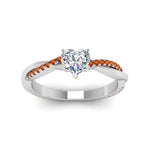 Load image into Gallery viewer, heart-shaped-infinity-twist-diamond-engagement-ring-with-orange-sapphire-in-14K-white-gold-FD8253HTRGSAOR-NL-WG

