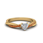 Load image into Gallery viewer, heart-shaped-infinity-twist-diamond-engagement-ring-with-orange-sapphire-in-14K-yellow-gold-FD8253HTRGSAOR-NL-YG
