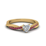 Load image into Gallery viewer, heart-shaped-infinity-twist-diamond-engagement-ring-with-pink-sapphire-in-14K-yellow-gold-FD8253HTRGSADRPI-NL-YG
