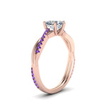 Load image into Gallery viewer, heart-shaped-infinity-twist-diamond-engagement-ring-with-violac-topaz-in-14K-rose-gold-FD8253HTRGVITO-NL-RG
