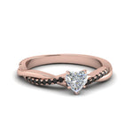 Load image into Gallery viewer, heart-shaped-infinity-twist-engagement-ring-with-black-diamond-in-14K-rose-gold-FD8253HTRGBLACK-NL-RG
