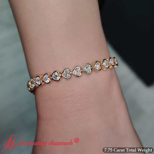 heart-shaped-lab-diamond-bezel-tennis-bracelet-7-75-carat-in-14k-yellow-gold-fdbrc10581ht-7-75-ct-fancy3-nl-yg