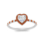 Load image into Gallery viewer, heart-shaped-orange-sapphire-halo-petite-engagement-ring-in-white-gold-FD8523HTRGSAORANGLE3-NL-WG
