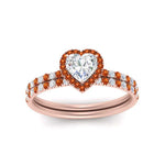 Load image into Gallery viewer, heart-shaped-orange-sapphire-halo-wedding-ring-set-in-rose-gold-FD8523HTGSAOR-NL-RG
