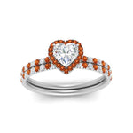 Load image into Gallery viewer, heart-shaped-orange-sapphire-halo-wedding-ring-set-in-white-gold-FD8523HTGSAOR-NL-WG
