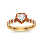 Load image into Gallery viewer, heart-shaped-orange-sapphire-halo-wedding-ring-set-in-yellow-gold-FD8523HTGSAOR-NL-YG
