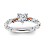 Load image into Gallery viewer, heart-shaped-orange-sapphire-twisted-vine-engagement-ring-in-white-gold-FD9127HTRGSAORANGLE5-NL-WG
