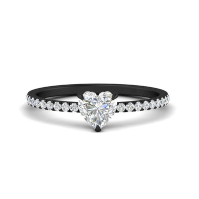 Heart Shaped Pave Underhalo engagement ring