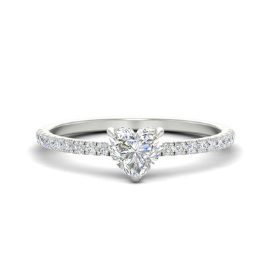 Heart Shaped Pave Underhalo engagement ring