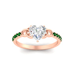 Load image into Gallery viewer, heart-shaped-petite-pave-emerald-fancy-engagement-ring-for-women-in-rose-gold-fdenr8061htgemgrangle5-nl-rg
