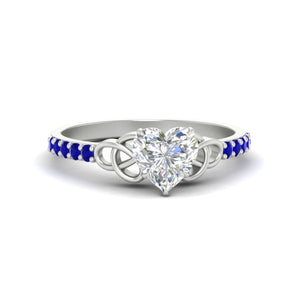 Heart Shaped Petite Celtic diamond Ring