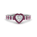 Load image into Gallery viewer, heart-shaped-pink-sapphire-halo-wedding-ring-set-in-white-gold-FD8523HTGSADRPI-NL-WG
