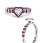 Load image into Gallery viewer, heart-shaped-pink-sapphire-halo-wedding-ring-set-in-white-gold-FD8523HTGSADRPI-NL-WG
