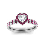 Load image into Gallery viewer, heart-shaped-pink-sapphire-halo-wedding-ring-set-in-white-gold-FD8523HTGSADRPI-NL-WG
