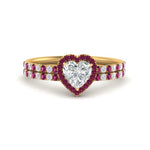 Load image into Gallery viewer, heart-shaped-pink-sapphire-halo-wedding-ring-set-in-yellow-gold-FD8523HTGSADRPI-NL-YG
