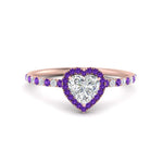 Load image into Gallery viewer, heart-shaped-purple-topaz-halo-petite-engagement-ring-in-rose-gold-FD8523HTRGVITOANGLE3-NL-RG
