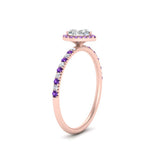 Load image into Gallery viewer, heart-shaped-purple-topaz-halo-petite-engagement-ring-in-rose-gold-FD8523HTRGVITOANGLE3-NL-RG

