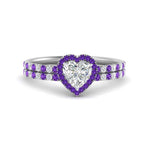 Load image into Gallery viewer, heart-shaped-purple-topaz-halo-wedding-ring-set-in-white-gold-FD8523HTGVITO-NL-WG
