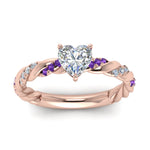 Load image into Gallery viewer, heart-shaped-purple-topaz-twisted-vine-engagement-ring-in-rose-gold-FD9127HTRGVITOANGLE5-NL-RG
