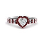 Load image into Gallery viewer, heart-shaped-ruby-halo-wedding-ring-set-in-white-gold-FD8523HTGRUDR-NL-WG
