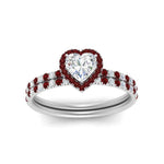 Load image into Gallery viewer, heart-shaped-ruby-halo-wedding-ring-set-in-white-gold-FD8523HTGRUDR-NL-WG
