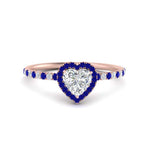 Load image into Gallery viewer, heart-shaped-sapphire-halo-petite-engagement-ring-in-rose-gold-FD8523HTRGSABLANGLE3-NL-RG
