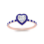 Load image into Gallery viewer, heart-shaped-sapphire-halo-petite-engagement-ring-in-rose-gold-FD8523HTRGSABLANGLE3-NL-RG
