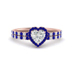Load image into Gallery viewer, heart-shaped-sapphire-halo-wedding-ring-set-in-rose-gold-FD8523HTGSABL-NL-RG

