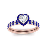 Load image into Gallery viewer, heart-shaped-sapphire-halo-wedding-ring-set-in-rose-gold-FD8523HTGSABL-NL-RG
